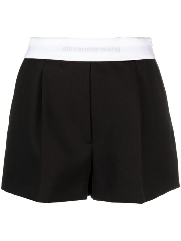 HIGH WAISTED PLEATED SHORT WITH LOGO H ELASTIC