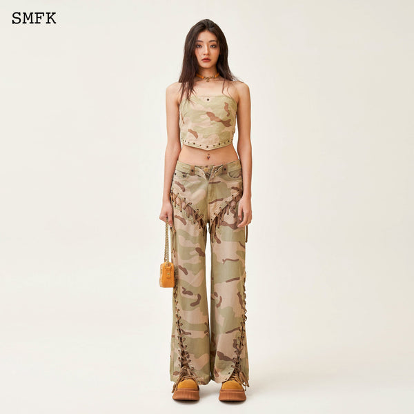 ANCIENT MYTH CAMOUFLAGE WIDE-LEG JEANS