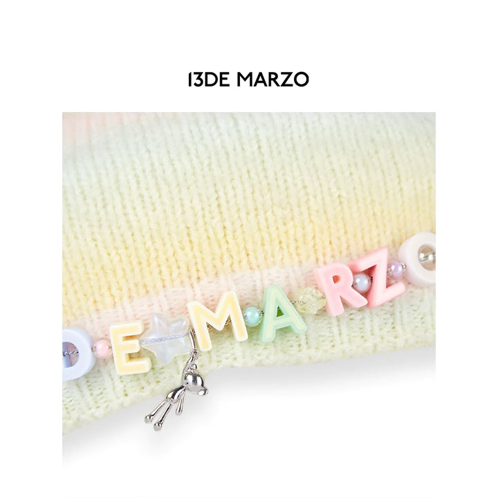 13De Marzo LOGO PENDENT MOHAIR BERET