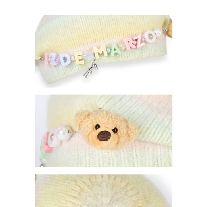 13De Marzo LOGO PENDENT MOHAIR BERET