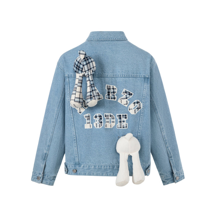 13De Marzo BEAR IN WORMHOLE DENIM JACKET