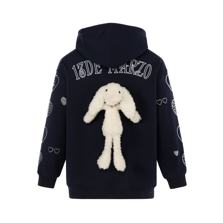 13De Marzo DOOZOO RHINESTONE HEART HOODIE