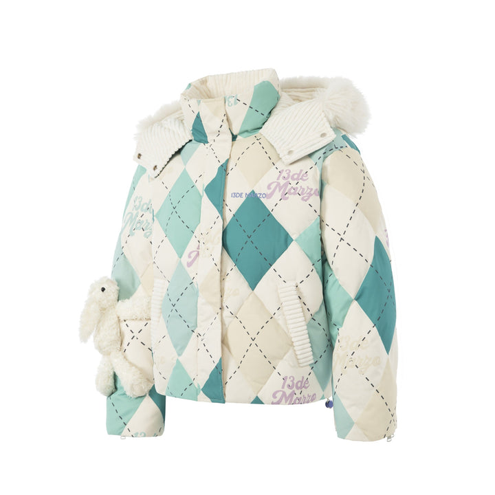 13De Marzo DIAMOND CHECK DOWN JACKET