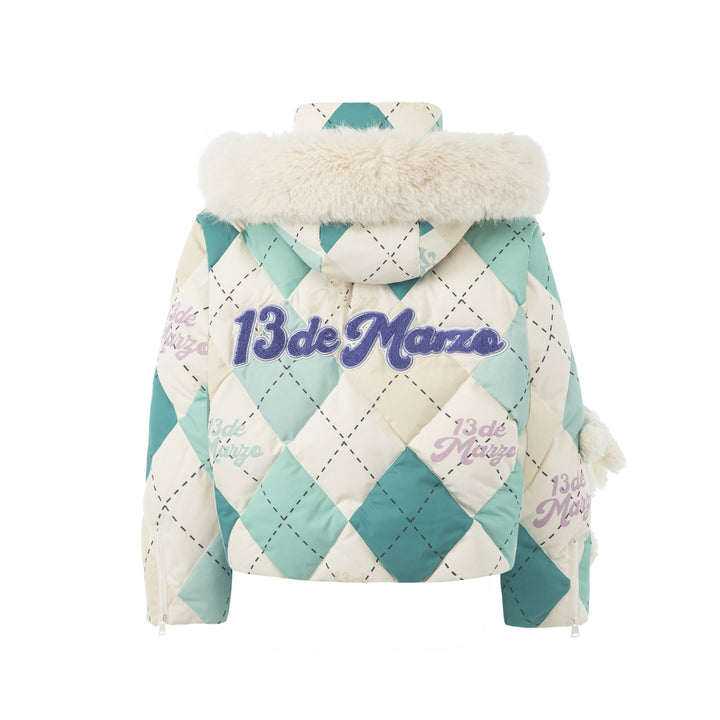 13De Marzo DIAMOND CHECK DOWN JACKET