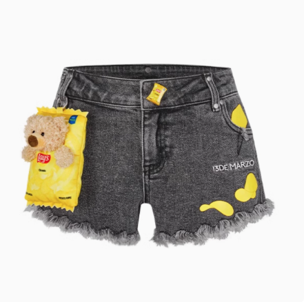 LAY'S BEAR WASHED DENIM SHORTS