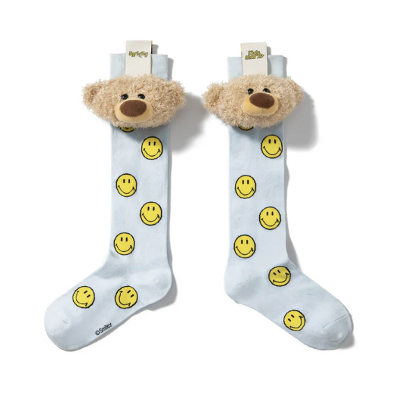 ALLOVER SMILEY PALDA BEAR HEAD SOCKS