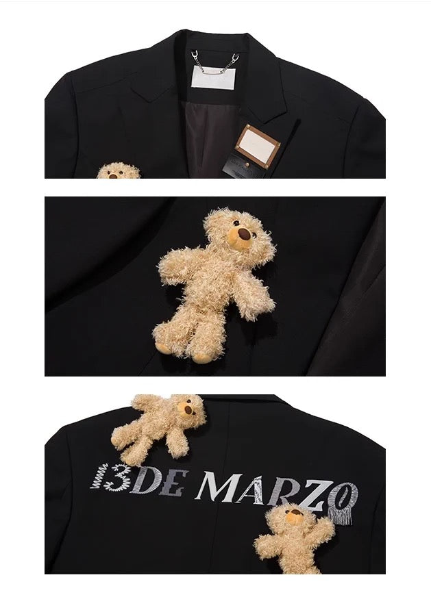 13De Marzo MINI BEARS COVERED SUIT JACKET