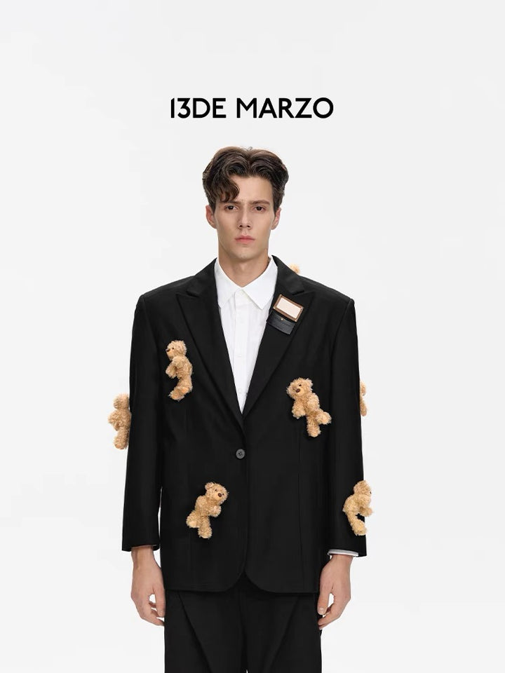 13De Marzo MINI BEARS COVERED SUIT JACKET