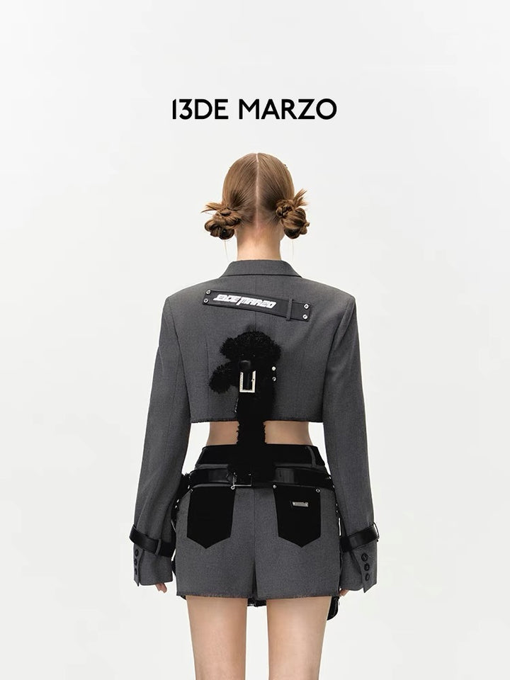 13De Marzo BELT SHORT SUIT