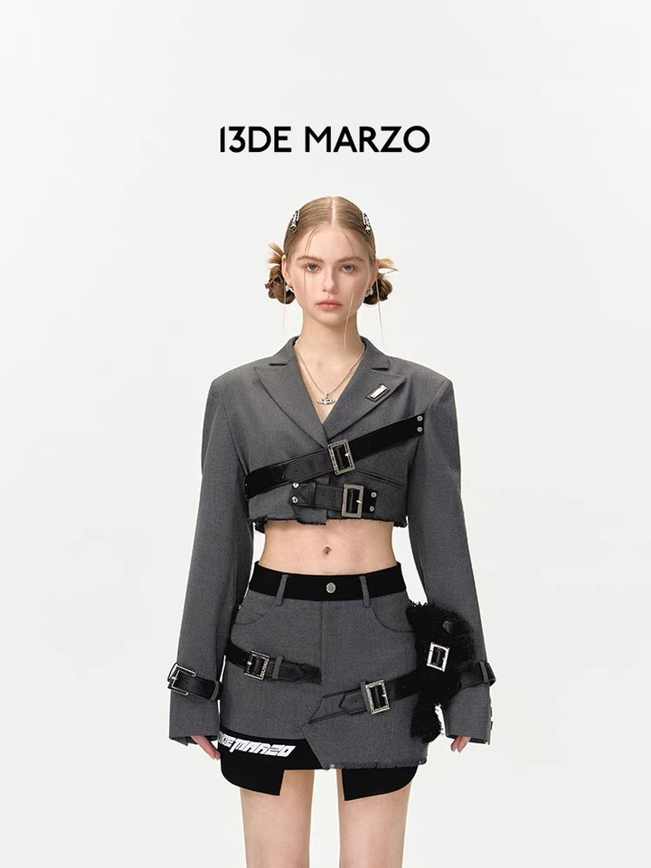 13De Marzo BELT SHORT SUIT