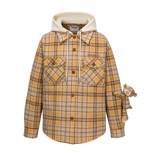 DOOZOO CHECKED  HOODED JACKET
