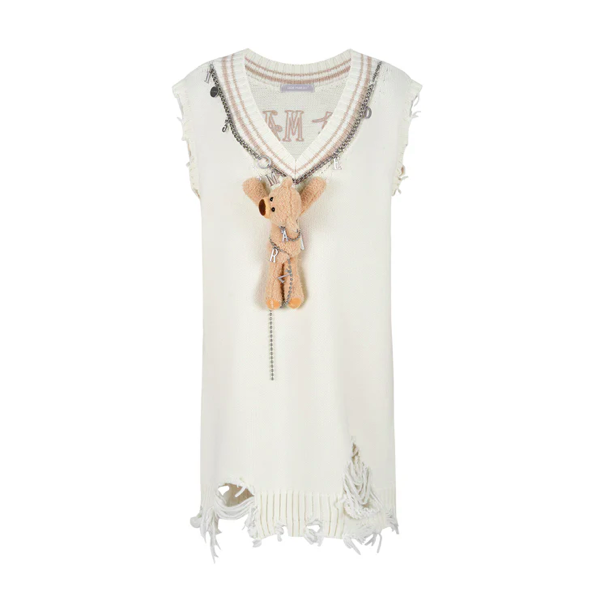 CHAINS KNITTED VEST DRESS
