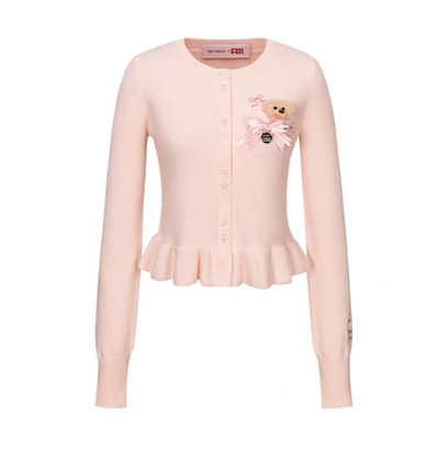 RONRON BEAR RIBBON CARDIGAN