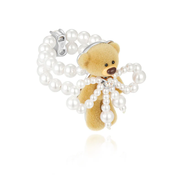 PEARL BOW BEAR RING