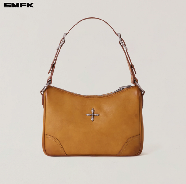 RAGE ORIGIN LEATHER SHOULDER BAG/MEDIUM GRASSLAND BROWN PATINA