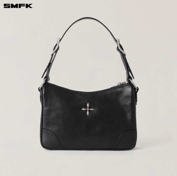RAGE ORIGIN LEATHER SHOULDER BAG/MEDIUM WILD BLACK