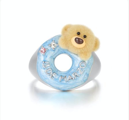DONUT BEAR RING SILVER