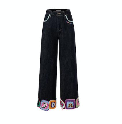 SQUARE PATTERN JEANS