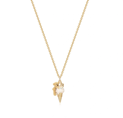 BEAR ICE-CREAM NECKLACE GOLDEN