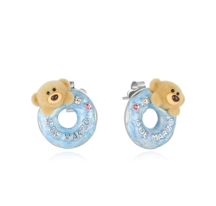 DONUT BEAR EARRING SILVER