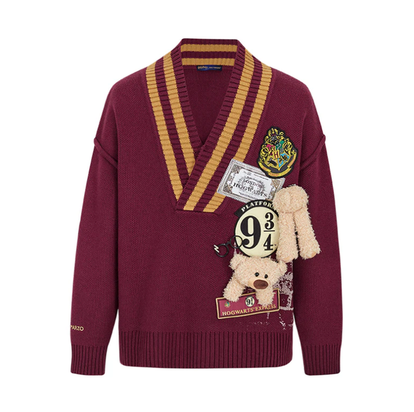 HARRY POTTER × 13DE MARZO PLATFORM 9¾ BEAR V-NECK SWEATER