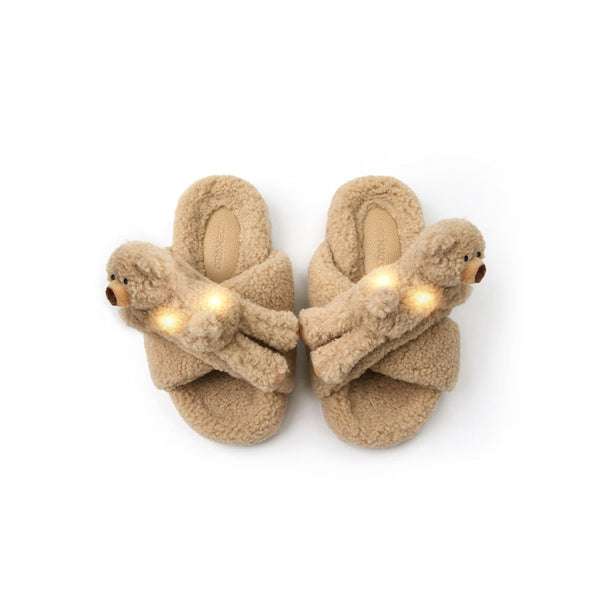 LUMINOUS BEAR CRISCROSS SLIPPERS