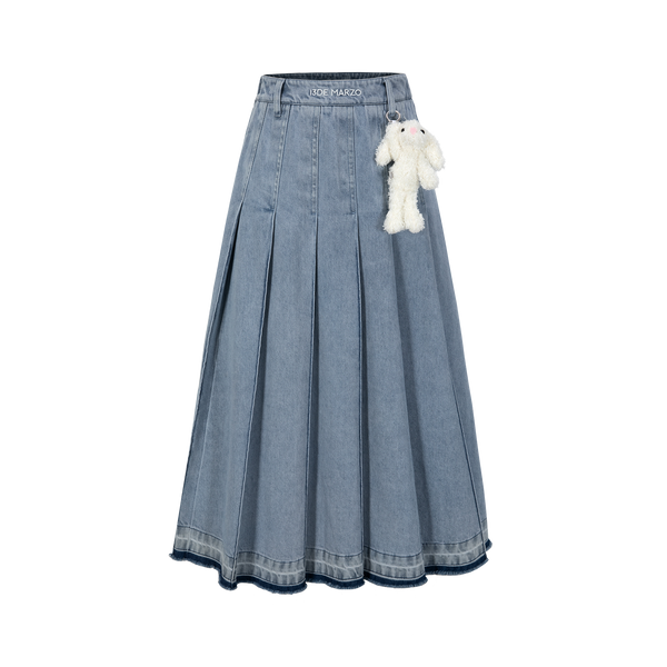 DOOZOO ACCORDION PLEATED DENIM DRESS