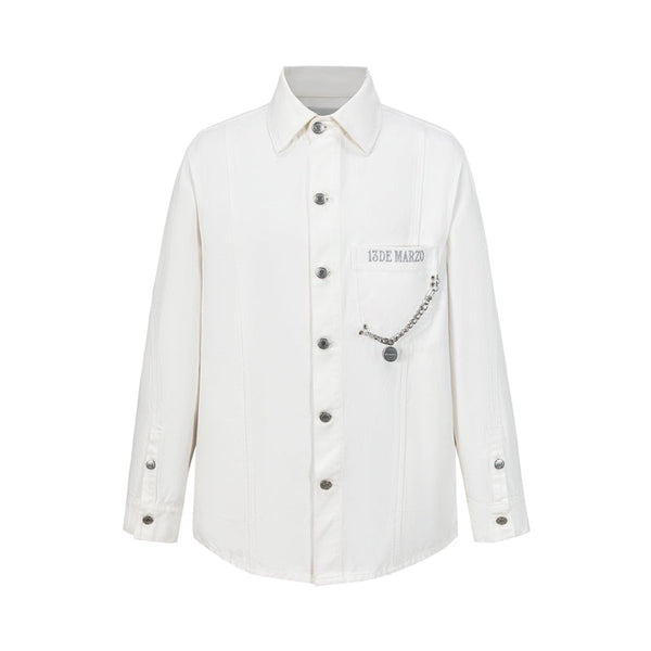CHAINS ILLUSTRATED DENIM SHIRT