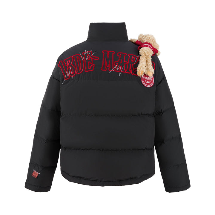 13De Marzo COCA-COLA BEAR DENIM PATCH DOWN JACKET