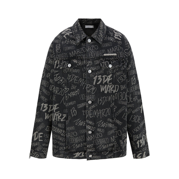 13De Marzo GRAFFITI LOGO DENIM JACKET