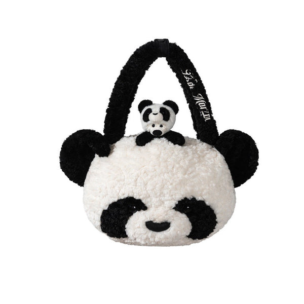 PANDA BEAR FUZZY PLUSH BAG