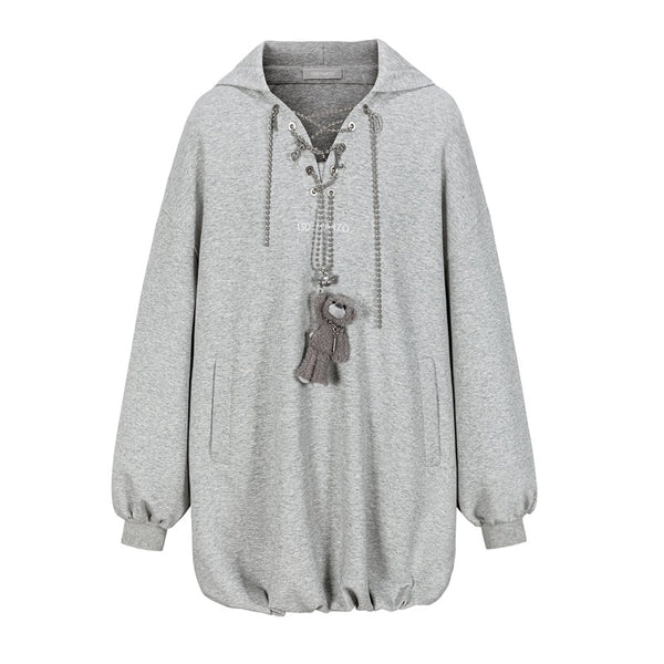 CHAINS HOODIE DRESS