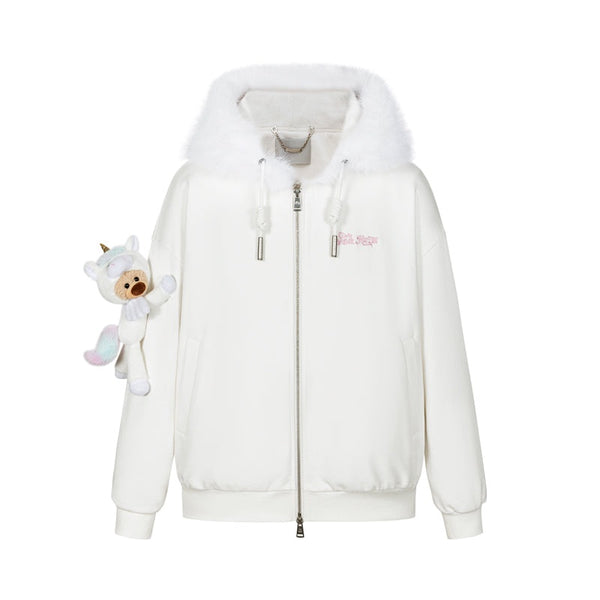 UNICORN BEAR ZIPPED HOODIE