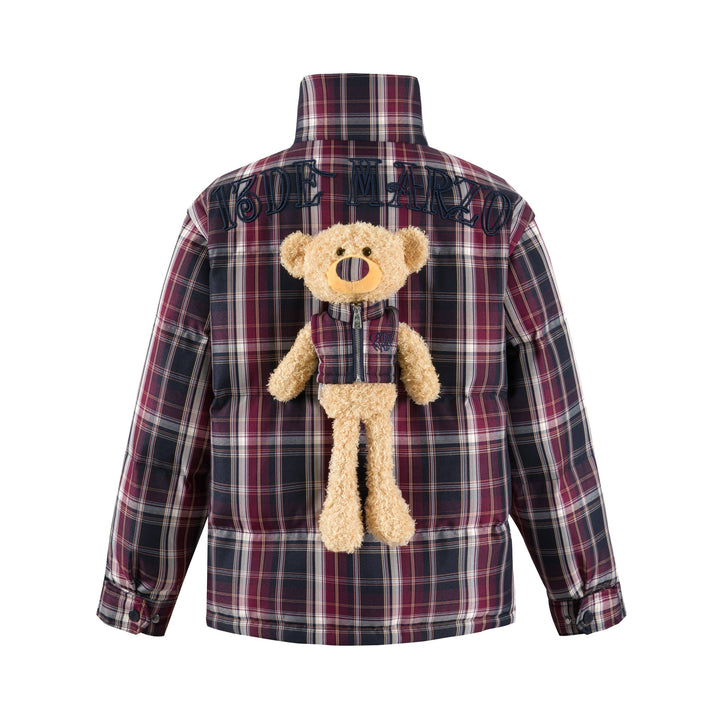 13De Marzo BEAR CLASSIC PLAID DOWN JACKET