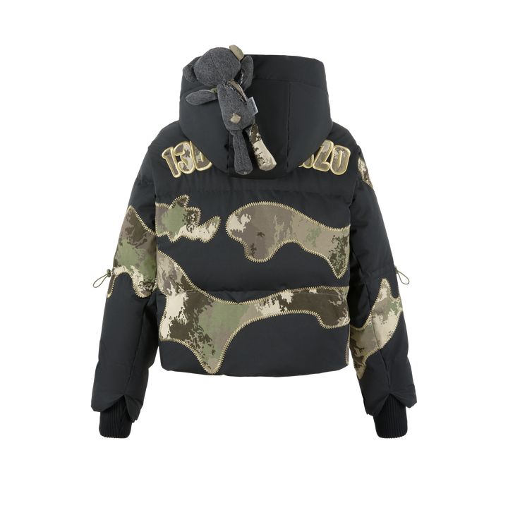 13De Marzo BEAR CAMO PATCH DOWN JACKET