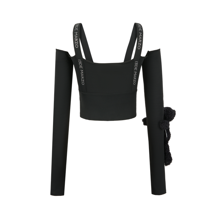 13De Marzo 13De Marzo DIGITAL LOGO RHINESTONE OFF SHOULDER CAMISOLE