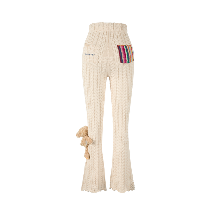 13De Marzo BEAR TRADITIONAL WEAVE KNIT PANTS