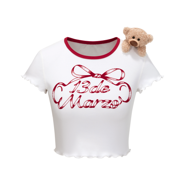 RIBBON COLLAR CROPPED TOP