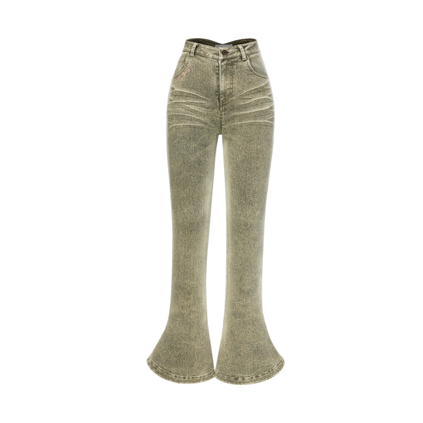 DOOZOO SPLIT HEM FLARED JEANS