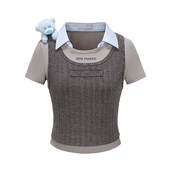DOOZOO CROPPED VEST TOP