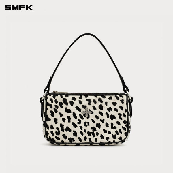 COMPASS BADGE CROSS WHITE LEOPARD BAG (SMALL)