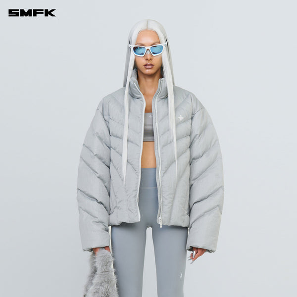 FUTURE STORM WIDE DOWN PUFF JACKET IN SILVER