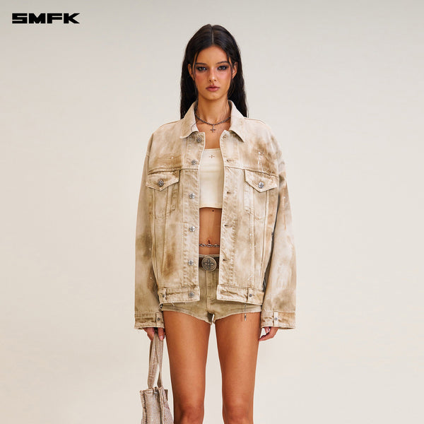 RAGE WILD HUGE DENIM JACKET WILD BROWN