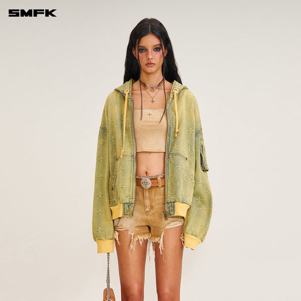 ANCIENT MYTH DENIM OVERSIZED HOODIE ANCIENT MYTH (YELLOW)