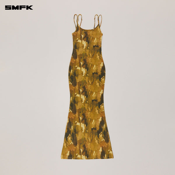 VINTAGE HURRICANE FADE LONG DRESS CHINESE INK CAMOUFLAGE