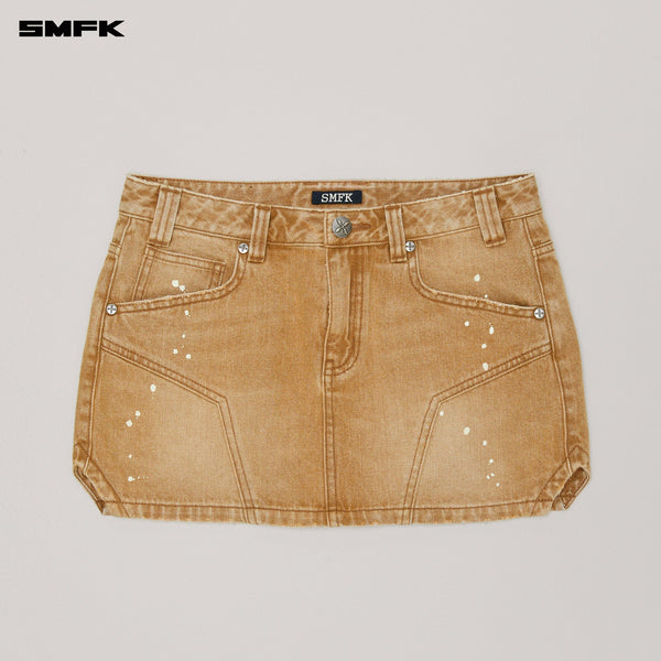 COMPASS WILD ORIGIN DENIM SKIRT WILD COWBOY BROWN