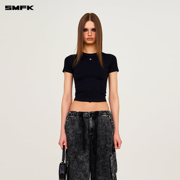 FUTURE RIPPLE WAIST CINCHING SPORT TEE WILDERNESS BLACK