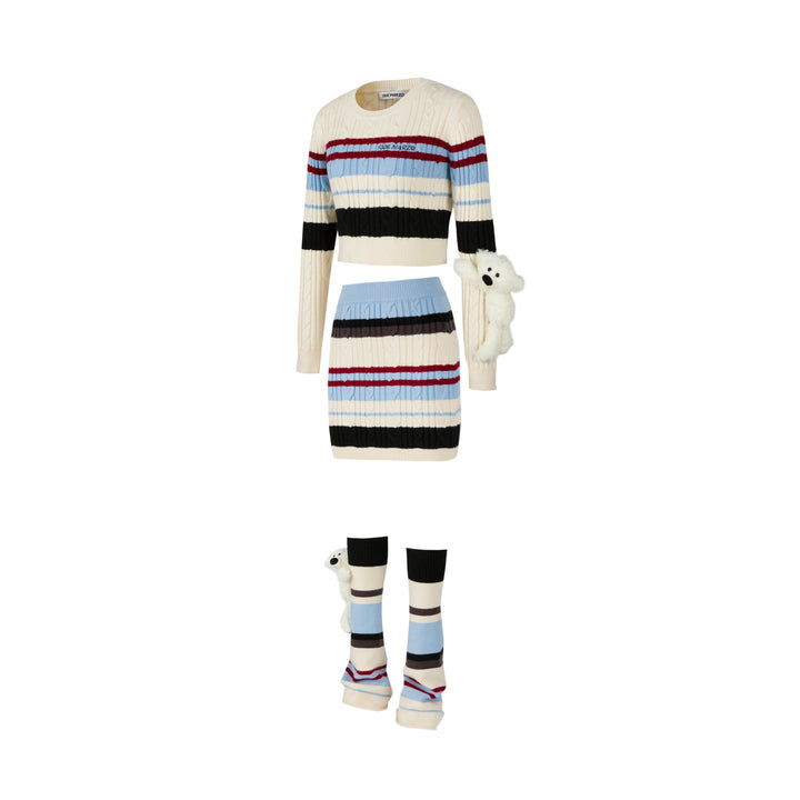 13DE MARZO STRIPE KNIT TOTAL SET