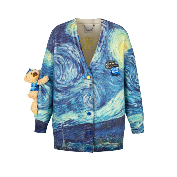 13De Marzo VAN GOGH MASTERPIECE KNIT CARDIGAN