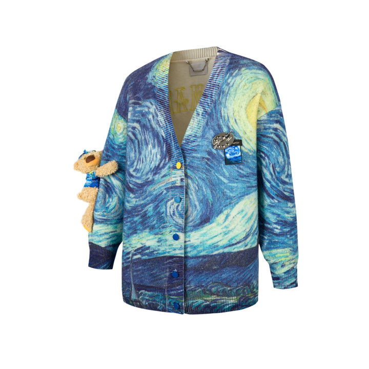 13De Marzo VAN GOGH MASTERPIECE KNIT CARDIGAN